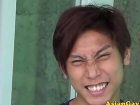Asian twinks engage in rimming and oral sex, exchanging bodily fluids