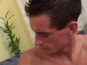 Young European twinks engage in bareback sucking and masturbation