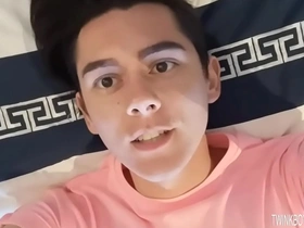 Gay college guy masturbating