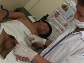 Thai doctor examines young twink's rear in explicit detail