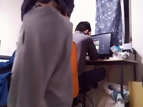 Japanese boy's solo dildo training session