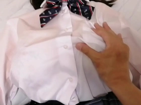 Sexy Japanese cosplayer with big tits gets intimate with her boyfriend