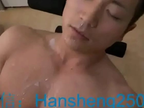 Gay Asian athlete jerks off and cums hard