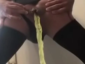 Hentai illustration of a worm penetrating the anus of an Asian male